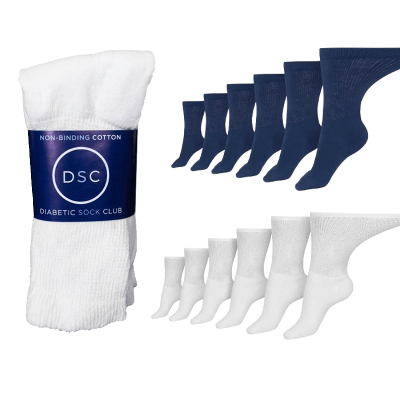 Women's Cotton Diabetic Crew Socks (6 Pair) - Pleasant valley salesWomen's Cotton Diabetic Crew Socks (6 Pair)